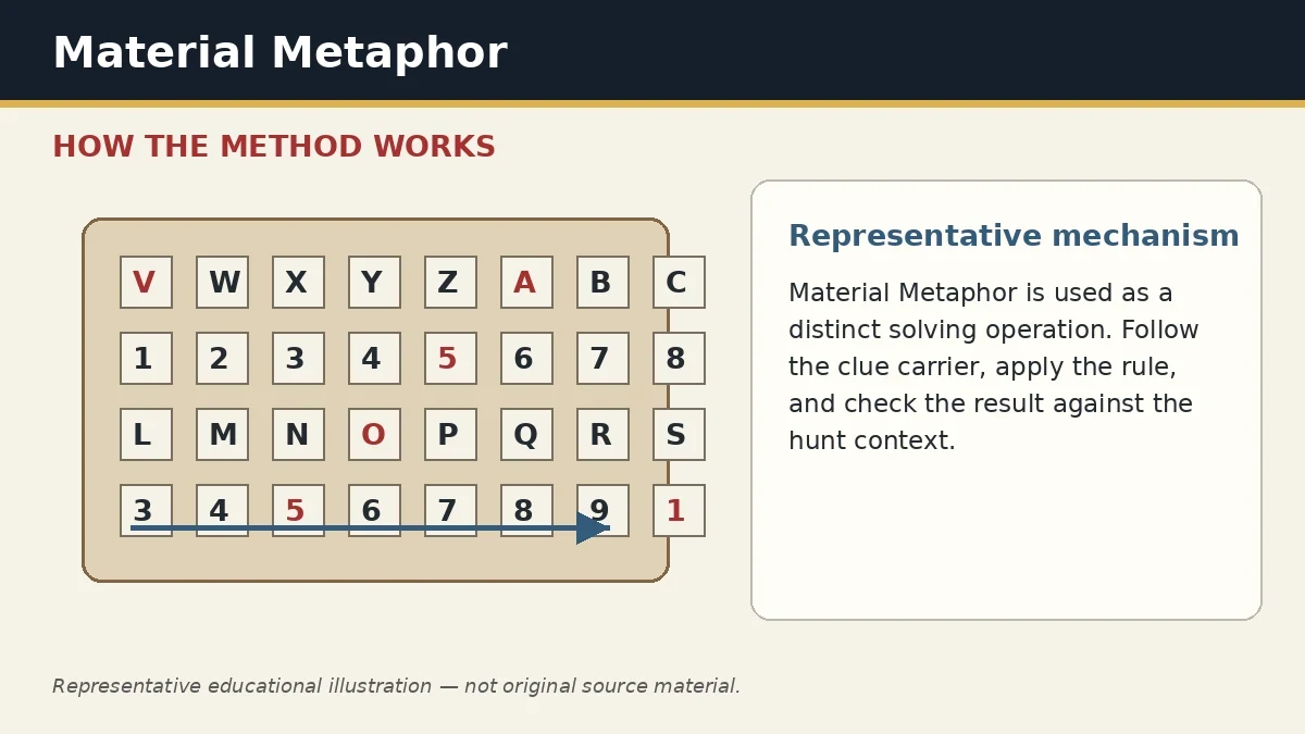 Representative educational illustration of Material Metaphor