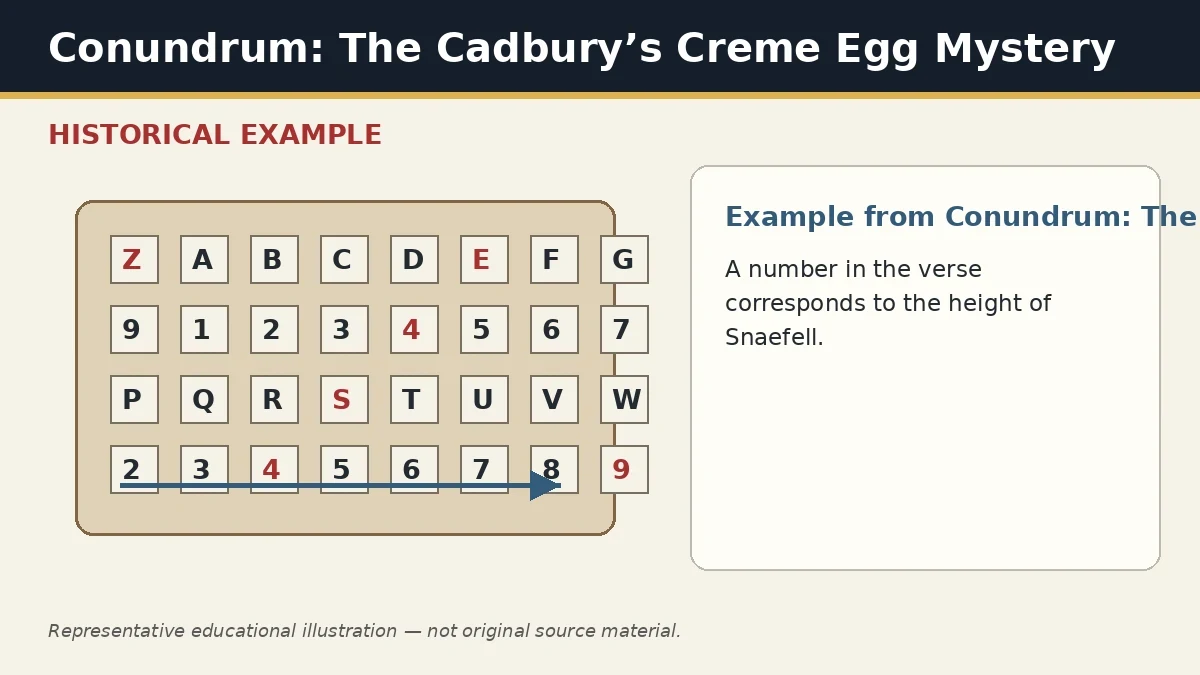 Representative example of Elevation Number as used in Conundrum: The Cadbury’s Creme Egg Mystery