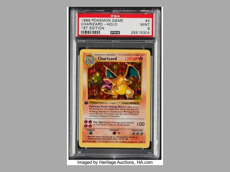 1999 Pokémon First Edition Charizard Holo #4, PSA 9