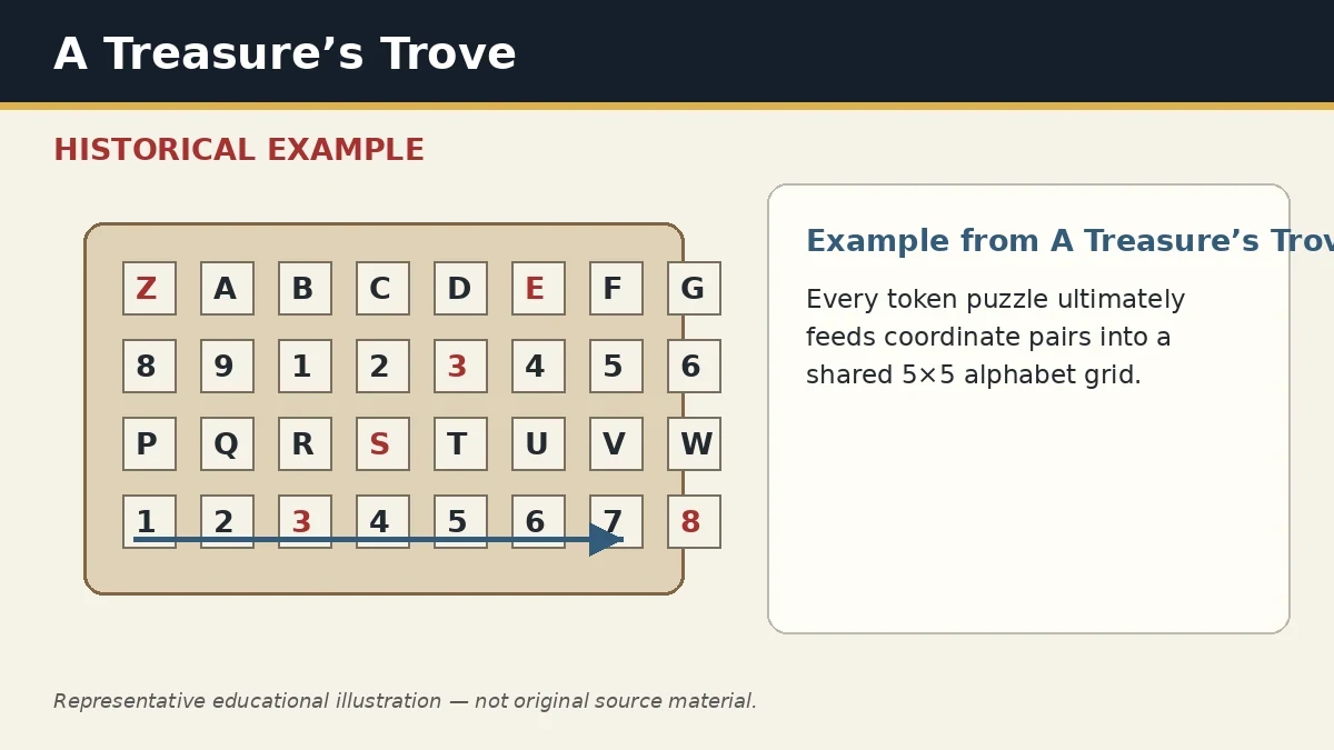 Representative example of Polybius Square as used in A Treasure’s Trove