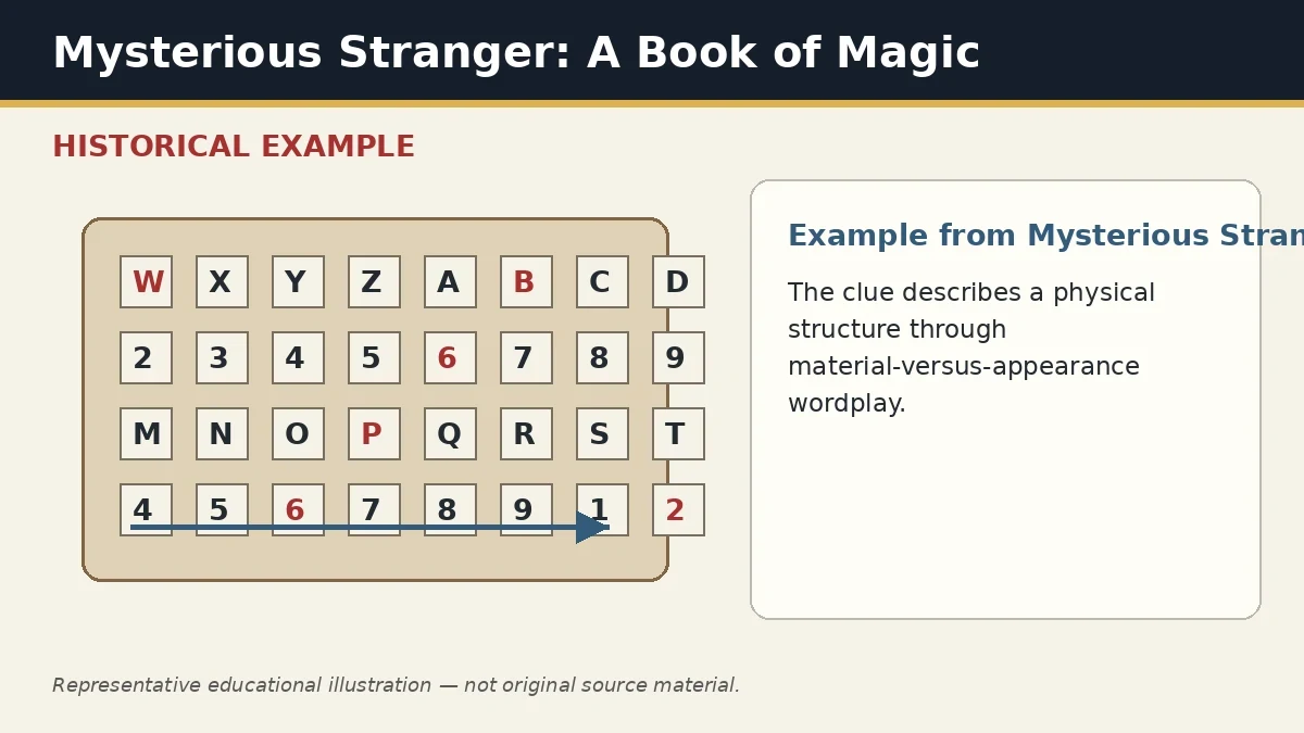 Representative example of Material Metaphor as used in Mysterious Stranger: A Book of Magic