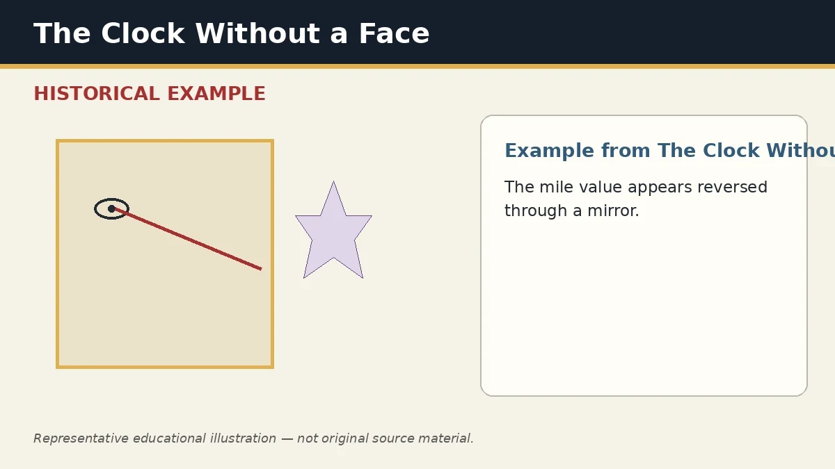 Representative example of Mirror Reversal as used in The Clock Without a Face