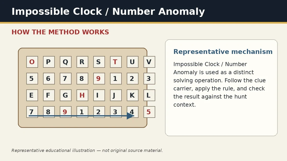 Representative educational illustration of Impossible Clock / Number Anomaly