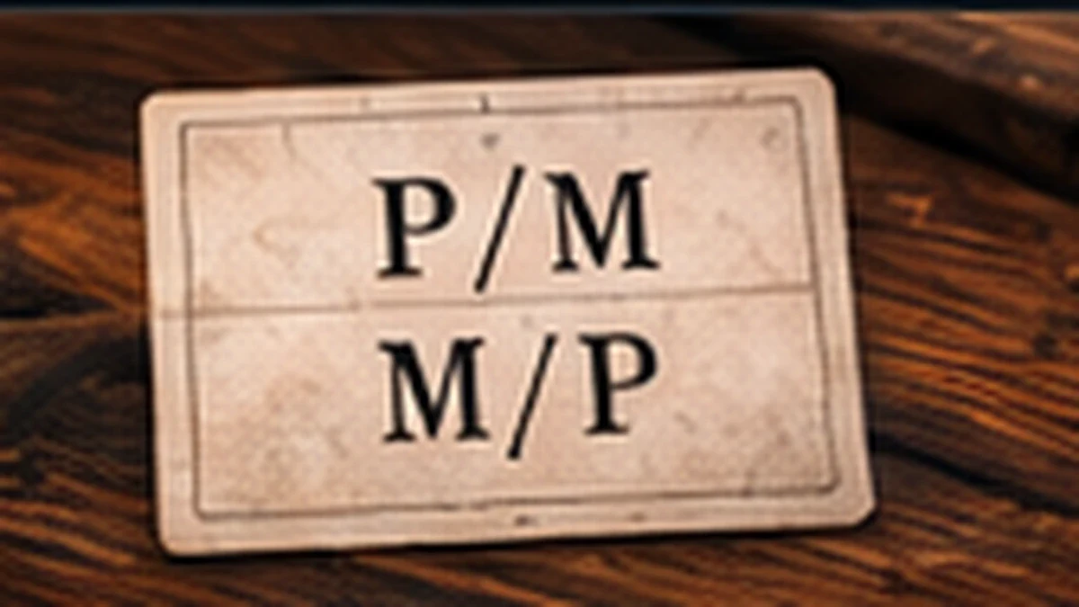 P/M and M/P letter-pair notes arranged as a mirrored pattern.