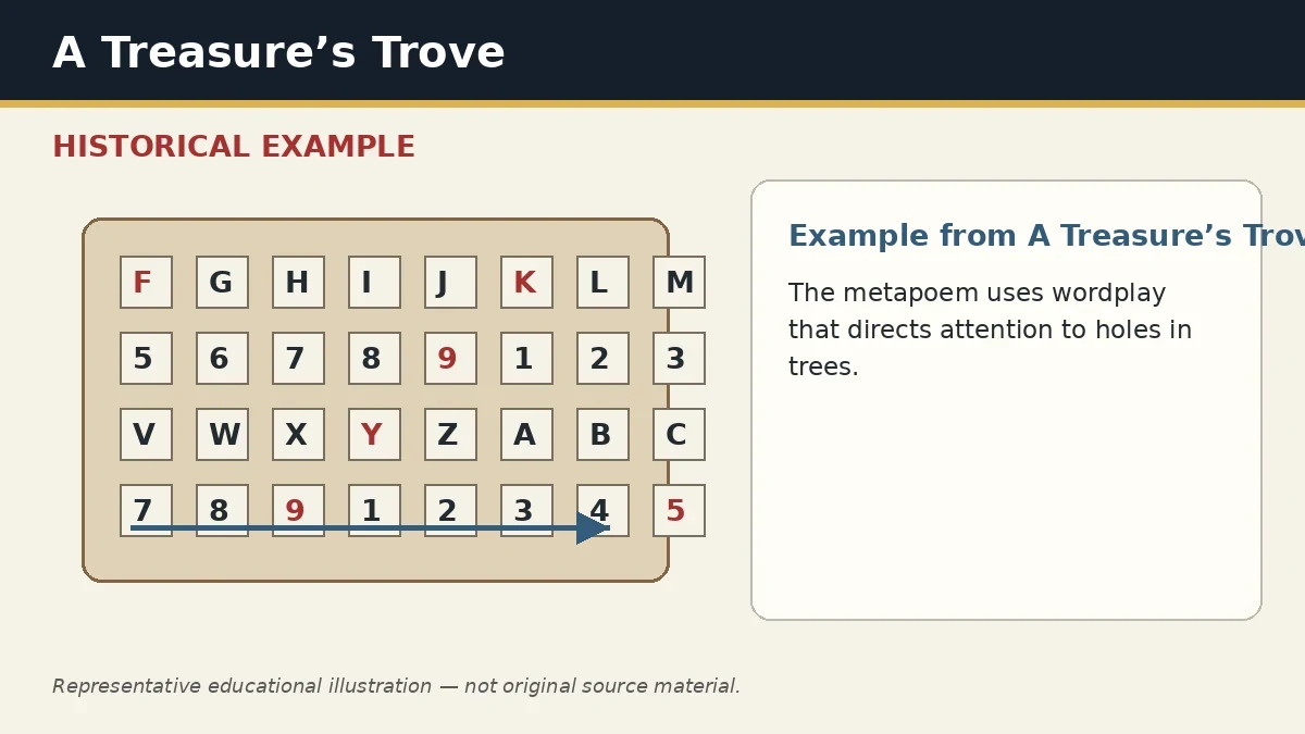 Representative example of Knothole Wordplay as used in A Treasure’s Trove