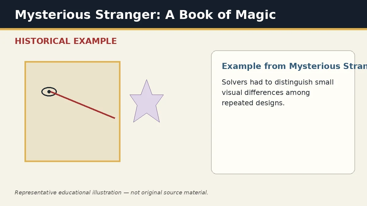 Representative example of Pattern-Difference Classification as used in Mysterious Stranger: A Book of Magic