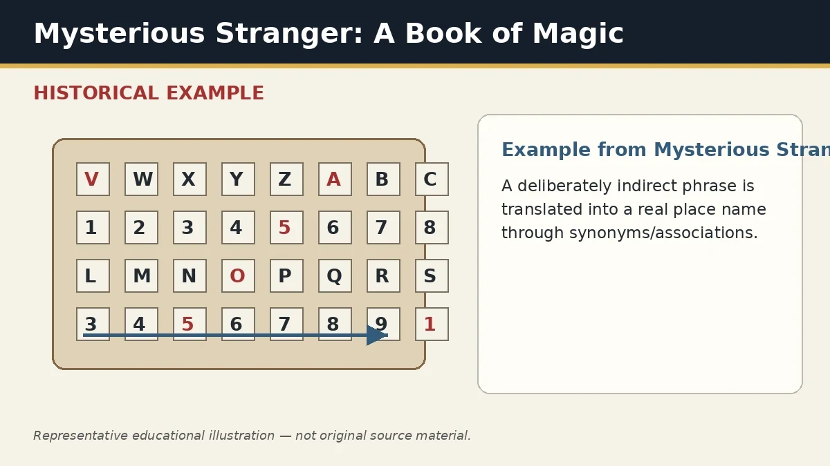Representative example of Landform Synonym as used in Mysterious Stranger: A Book of Magic