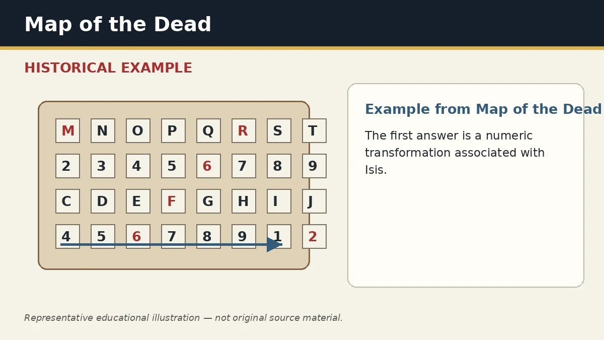 Representative example of Name-to-Number Transformation as used in Map of the Dead