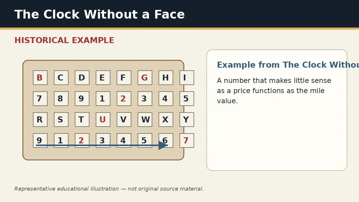 Representative example of Price-Tag Anomaly as used in The Clock Without a Face