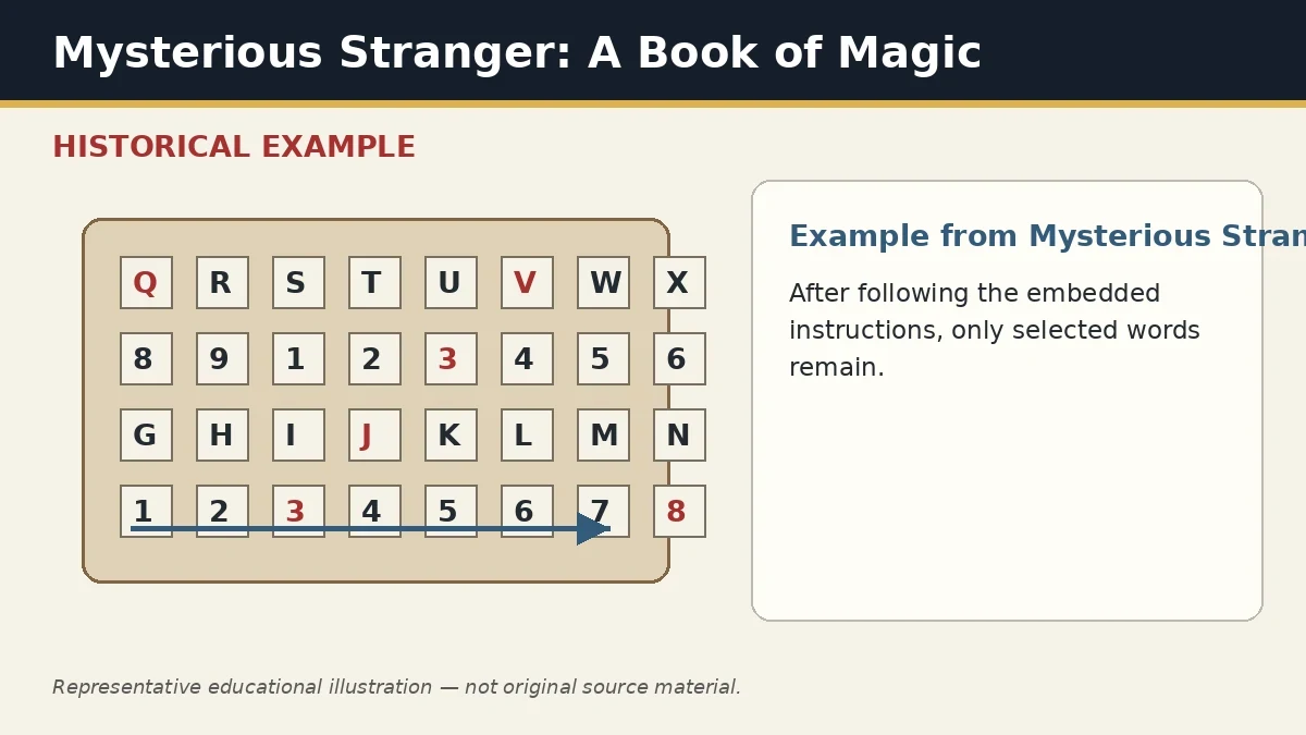 Representative example of Word Reduction as used in Mysterious Stranger: A Book of Magic
