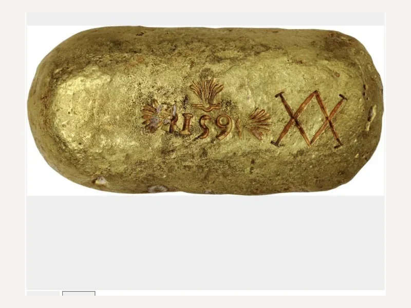 Spanish colonial gold bar from Nuestra Señora de la Luz