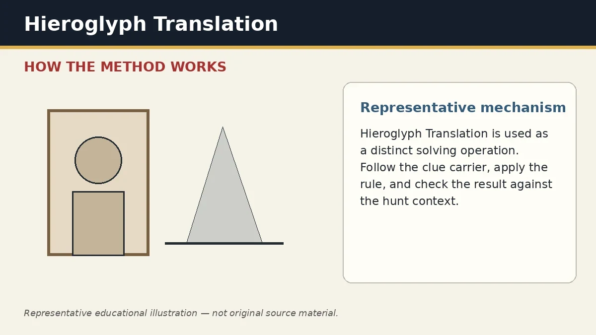 Representative educational illustration of Hieroglyph Translation